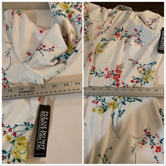 New York & Company White Floral Button Down Shirt Midi Dress Size L NWT - Picture 15 of 15